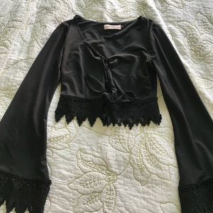 LF black crop top